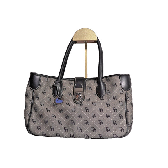 Dooney & Bourke Handbags - Dooney & Bourke Black & Grey Monogram Satchel K1002411 Preppy Americana Classic